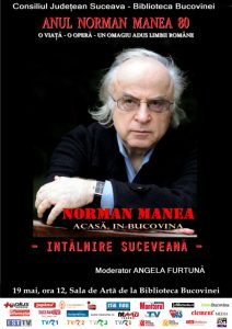 afis „Norman Manea acasă, în Bucovina”