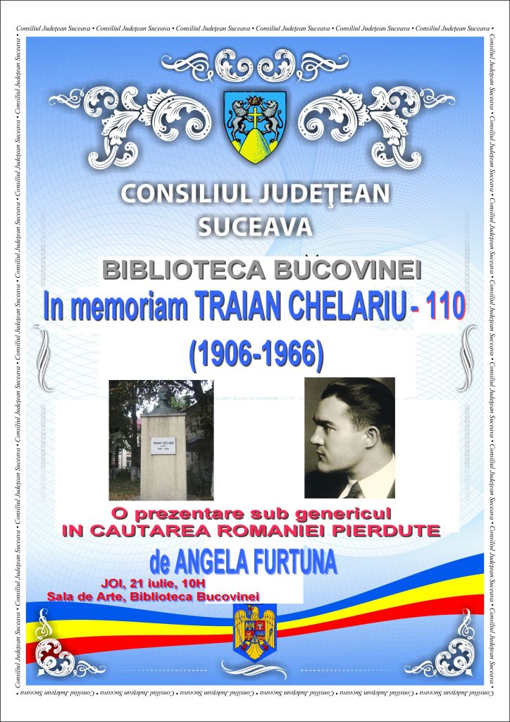 Afis In Memoriam Traian Chelariu 110 joi 21 iulie BB