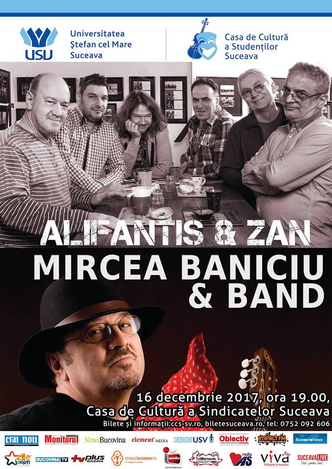 Mircea Baniciu și Nicu Alifantis concertează la Suceava