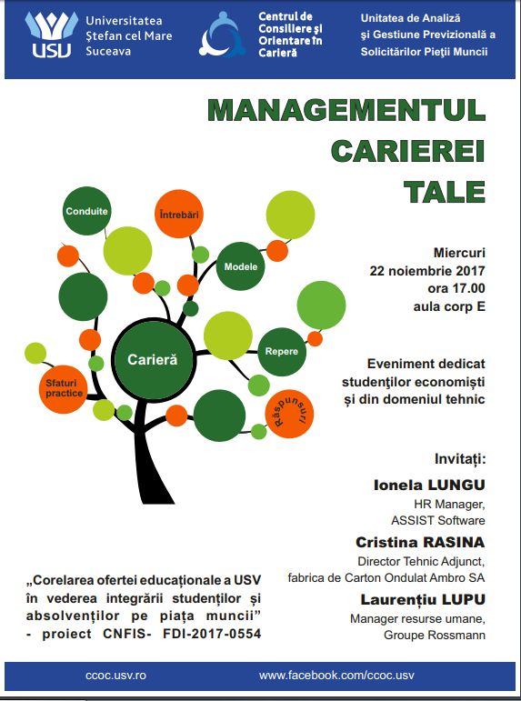 „Managementul carierei tale”, o nouă ediție, la USV