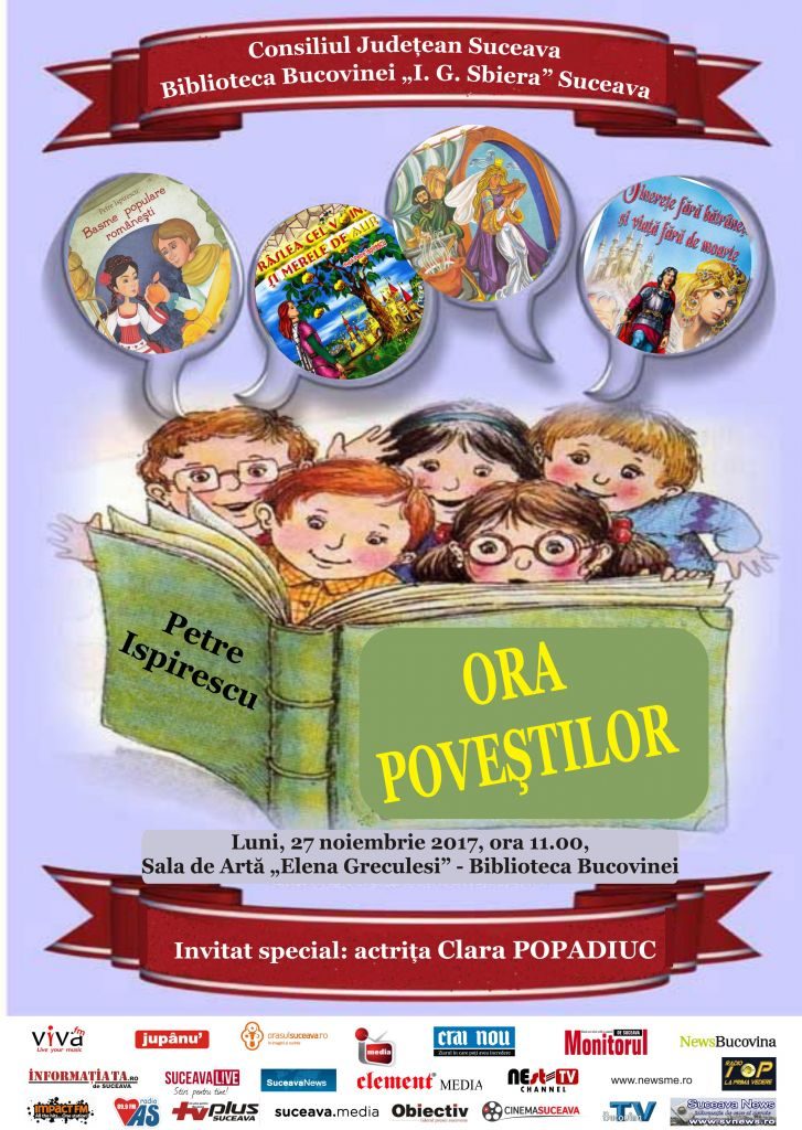 „Ora poveștilor”, activitate dedicată lui Petre Ispirescu, la Biblioteca Bucovinei