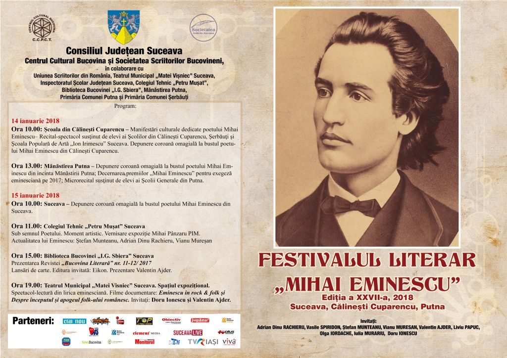 Festivalul literar „Mihai Eminescu”, ediția a XXVII-a