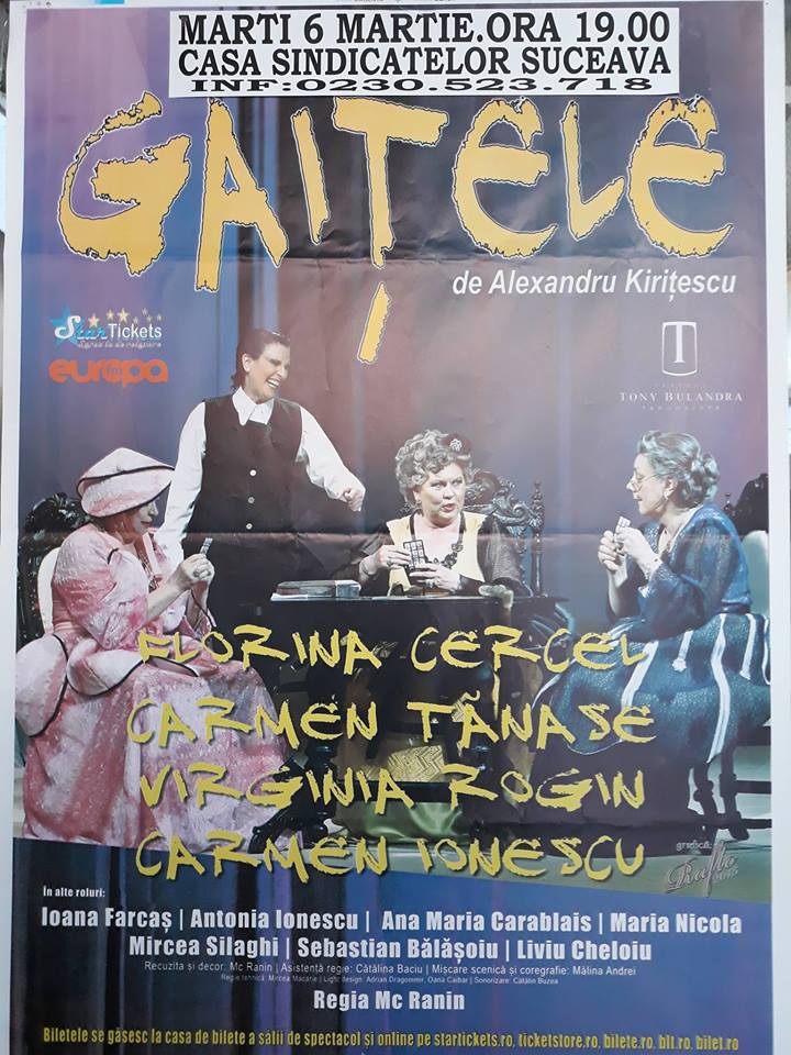 Invitație la teatru, la spectacolul „Gaițele”