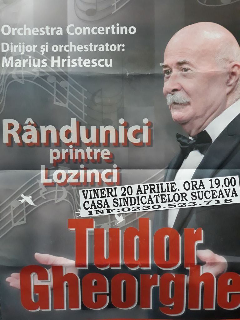 „Rândunici printre lozinci”, concert susținut de Tudor Gheorghe la Suceava